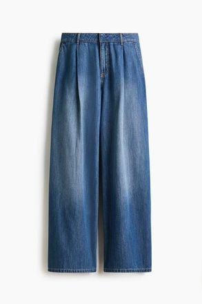 H&M Loose Fit Wide Regular Jeans in Denim Blue at Nordstrom, Size 12