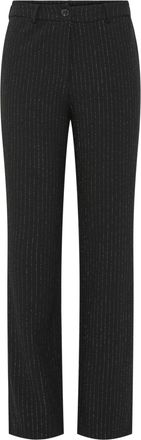 Pieces Womens Pcparker Hw Pants Fabric Trousers, Black/Detail: Silver Lurex, S