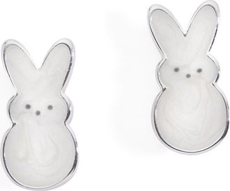 Alex and Ani Peeps Pearlized Bunny Stud Earrings in Silver at Nordstrom