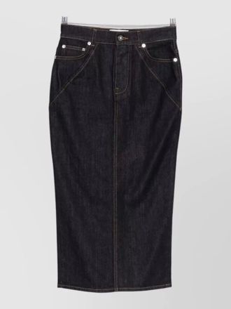 Givenchy long denim skirt belt loops pockets