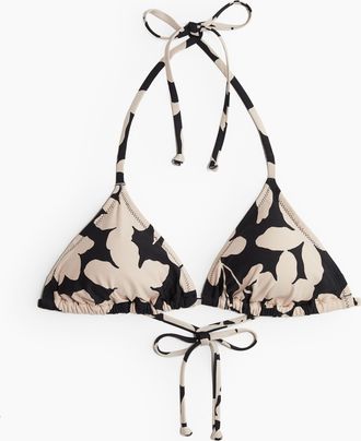 H&M Wattiertes Triangel-Bikinitop - Schwarz