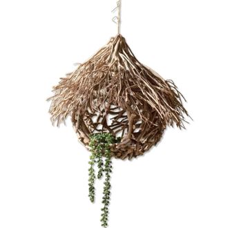 Kalalou Rustic Hanging Tea Twig Birdhouse In Brown
