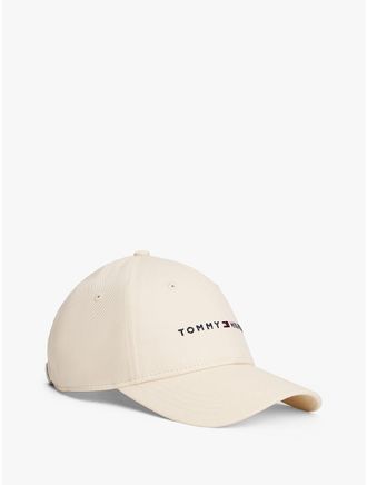 Tommy Hilfiger Mens Embroidered Tommy Logo Baseball Cap - White