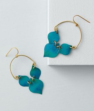 Matr Boomie Chameli Leaf Teal Drop Earrings at Nordstrom
