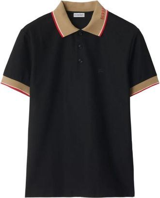 Burberry Logo Collar Cotton Polo Shirt, Size Small