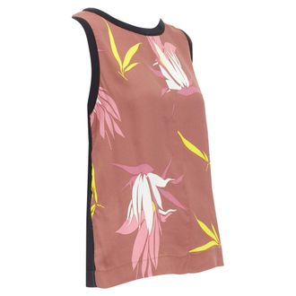 Marni cotton blend tropical floral print tank top