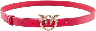 Pinko Leather Love Birds Belt - Dames - Riemen - Rood - M - Leer - Accessoires