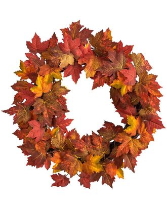 Nearly Natural Maple Leaf Artificial Wreath 22In