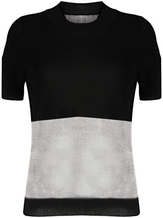 Uma Wang panelled short-sleeved knitted top - Black