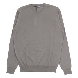 Drumohr Round-neck Knitwear, male, Gray, Size: 3XL Crew-neck Sweater