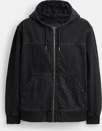 Coach Signature Denim Zip Jacket
