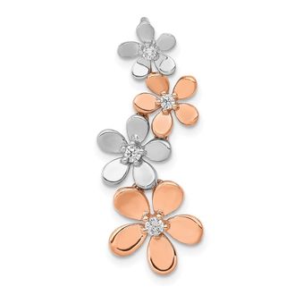 Diamond2Deal 14K Two-Tone Gold Lab Grown Diamond Pendant (0.13ct, VS, G-H)