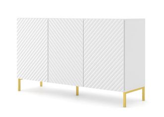 AKL FURNITURE C&oacute;moda efecto madera Blanco