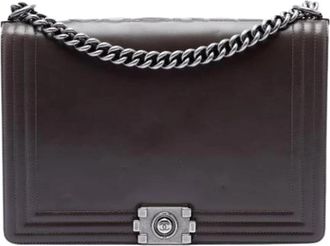 Chanel Pre-owned Boy Flap Bag - Dames - Vintage Schoudertas - Bruin - ONE Size - Leer - Vintage