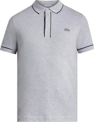 Lacoste logo-patch polo shirt - men - Organic Cotton/Elastane - 6 - Grey