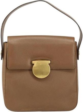 Ferragamo Pre-owned Handbags, female, Brown, Size: ONE SIZE Pre-owned Leather Handbag