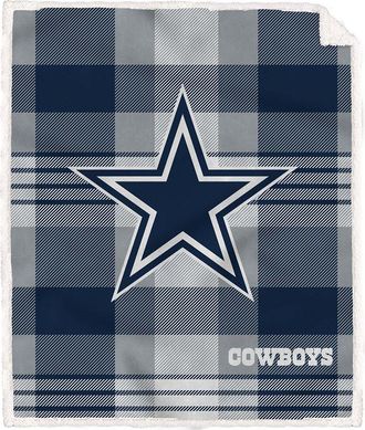 Pegasus Sports Dallas Cowboys Nfl Team Classic Plaid Sherpa Blanket