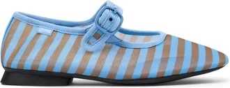 Camper Casi Myra Striped Buckle Ballet Flats