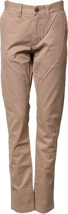 Sun 68 Beige Cotton Mid Waist Straight Men Chino Trouser Mens Pants