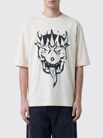 Yohji Yamamoto T-shirt in cotone con stampa grafica a maniche corte