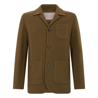 Herno Jassen, Heren, Bruin, XL, Wol, Jas in gemengde wol