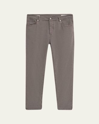 Brunello Cucinelli Mens Dyed Denim Slim-Straight Leg Five-Pocket Pants