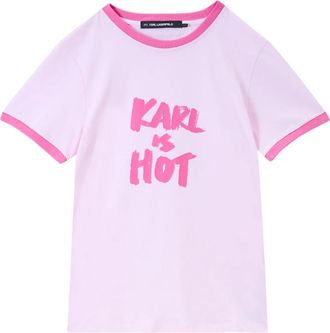 Karl Lagerfeld Karl Is Hot T-Shirt - Dames - T-shirts - Roze - M - Katoen - Tops