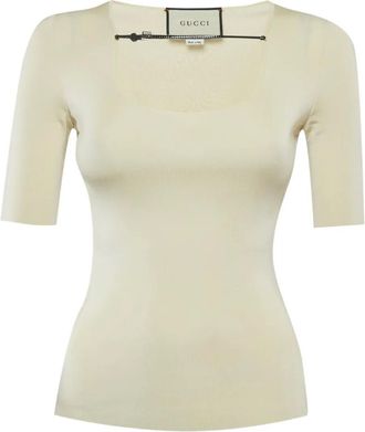 Gucci Top con bordo in pelle - Toni neutri