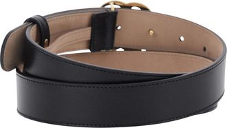 Gucci Mens Belt 3cm Gg Running Gold Black Leather