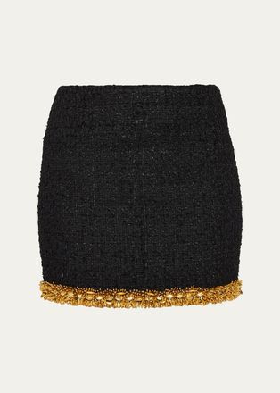 Balmain Embellished Metallic Tweed Mini Skirt