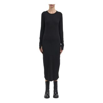 Thom Krom Kleedjes, Dames, Zwart, XS, Katoen, Roll-neck Jersey Maxi Jurk