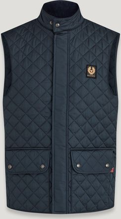Belstaff Icon Gilet Mens Quilted Recycled Nylon Dark Ink Size UK 34