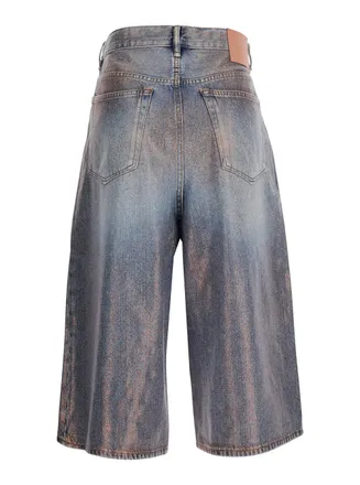Acne Studios Womens Shorts Judda U Glitter Blue Viscose