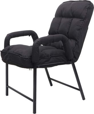 Hhg Silla De Comedor Hhg 127, Silla Tapizada, 160 Kg De Capacidad De Carga Respaldo Regulable Metal, Tela/textil Negro