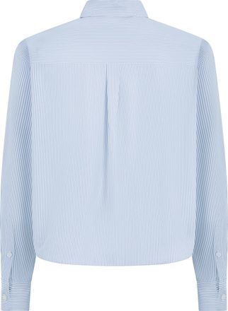 Max Mara Womens Long-Sleeve Cotton Poplin Shirt Blue