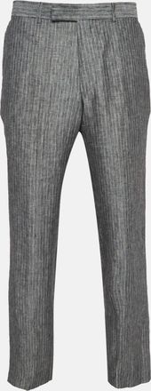 HUGO BOSS Boss By Hugo Boss Grey Pinstripe Linen Straight-Leg Trousers