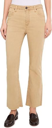 Kut from the Kloth Kelsey High-Rise Fab Ab Ankle Flare in Biscotti Womens Jeans Biscotti : 10 27.5, Cotton/Polyester/Rayon