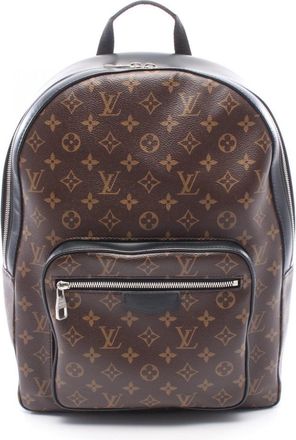 Louis Vuitton Black Brown Pvc Coated Canvas Leather Backpack Handbag (Pre-Owned)