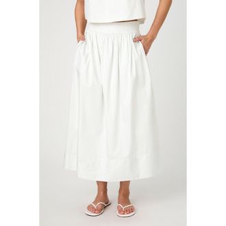 French Connection Pinstripe Cotton Poplin Skirt in Cream-Blue Stripe at Nordstrom, Size X-Small