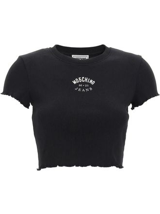 Moschino Geribbeld T-shirt - Zwart