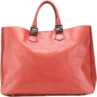 Fendi Pre-owned Tote Bags, female, Orange, Size: ONE SIZE Pre-owned Satchel