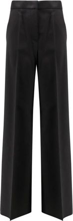 Max Mara Fernet Broek - Dames - Wijde Broeken - Zwart - M - Wol - Broeken