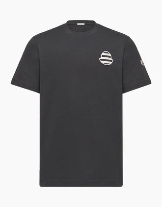 Moncler Mens STRIPE LOGO T SHIRT - Navy - Size: 40