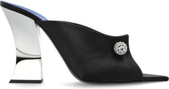 Lanvin Satijnen Muiltjes met Hak - Dames - Muiltjes - Zwart - 36 EU - Satijn - Schoenen