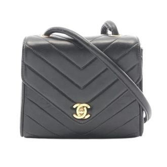 Chanel Pre-owned Vintage Leren Crossbody Tas - Dames - Pre-owned - Zwart - Maat: ONE Size Leer