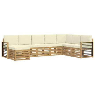 vidaXL Conjunto De Sof&aacute;s De Exterior 8 Pcs Blanco Y Crema Vidaxl