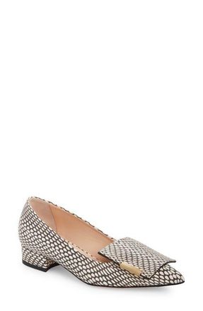 Bells & Becks Allegra Pointed Toe Flat in Black And White at Nordstrom, Size 38.5