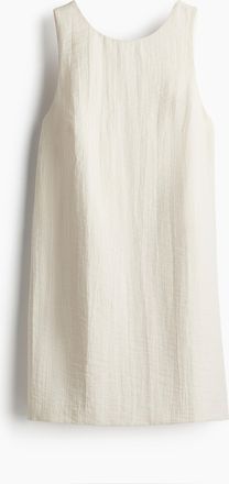 H&M Kleid mit tiefem R&uuml;ckenausschnitt - Cremefarben