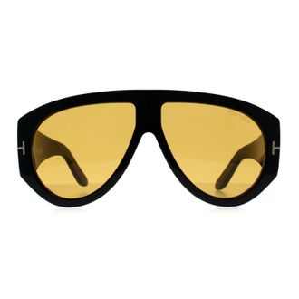 Tom Ford Aviator Mens Shiny Black Brown Bronson FT1044 - One Size