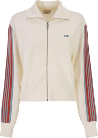 Autry Viskose-Sweatshirt mit Rei&szlig;verschluss und Seitenstreifen
